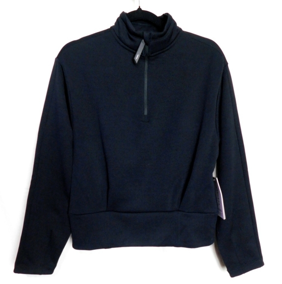 NWT Athleta Altitude Polartec Half Zip Sweatshirt Size Small Black Color - Picture 1 of 10